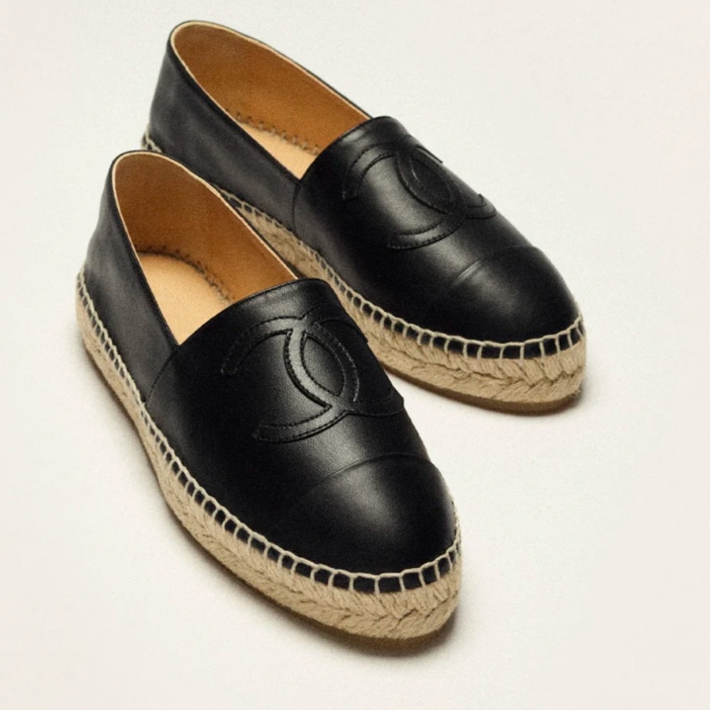 Authentic CHANEL Lambskin CC Espadrilles